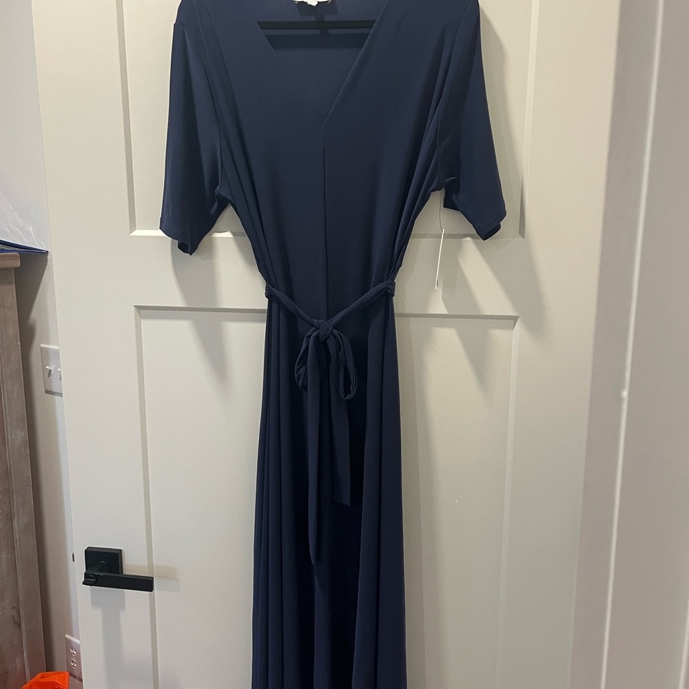 Chaus Deep Blue Short Sleeve Dress